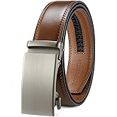 BOSTANTEN Mens Belt Leather Ratchet Belt For Men Dress and Casual with Adjustable Buckle, Trim to Fit