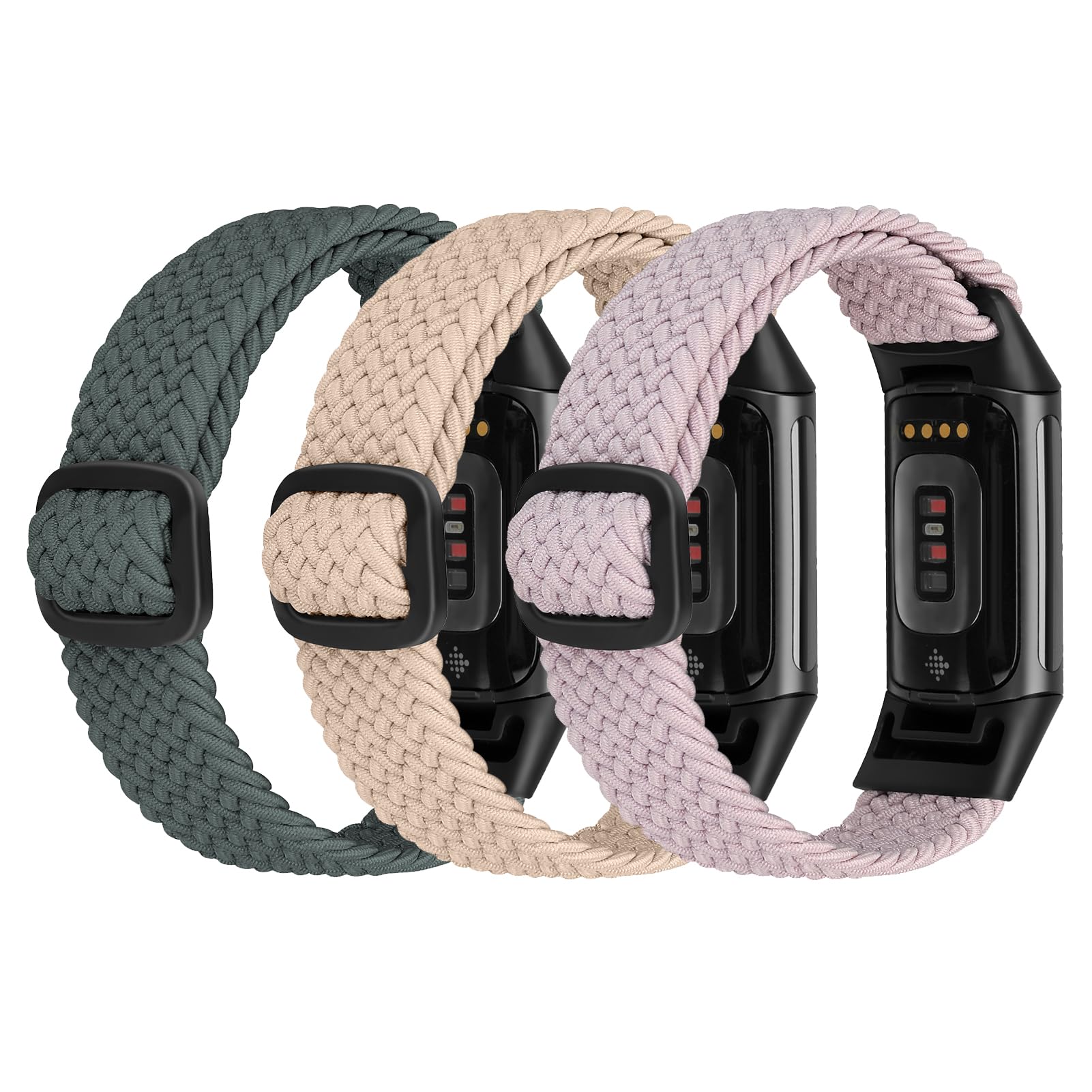 Ecogbd Elastic Nylon Replacement Strap Compatible with Fitbit Charge 5, Soft Fabric Adjustable Breathable Sport Wristband for Women Men