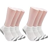 Clarks Men's Sport Half Cushion Low Cut Socks 6 Pair, White, Men's 7-12 Shoe