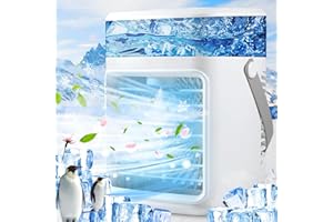 CLEANKEEPERS Portable Air Conditioner - Rechargeable Personal AC Unit Evaporative Air Cooler with 3 Speeds, Timer, LED Lights & Aromatherapy, Mini Air Conditioner Cooling Fan for Bedroom Home Office