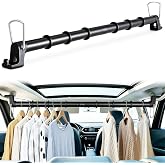 Car Clothes Hanger Bar, Adjustable 30-62 Inch Heavy Duty Garment Rod | Vehicle Clothes Rack with Non-Slip Design for SUV Truck Sedan, Keeps Garments Wrinkle-Free in Travel, Business Trips &amp; Moving