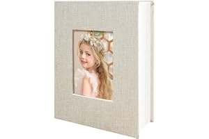 HoneyTolly Photo Album 4x6 100 Pockets for Wedding Gifts, Linen Hardcover Memory Book, Slip-in Picture Albums for for Wedding, Family, Anniversary, Baby, Vacation Pictures