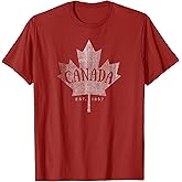 Canada Maple Leaf T-Shirt - Canada Est. 1867 Vintage Script T-Shirt