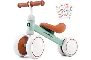 Balance Bike 1 Year Old, 10-24 Months Baby Balance Bike Toys, No Pedal Infant 4 Wheels Toddler Bike, Toddler Ride On Toys, Th