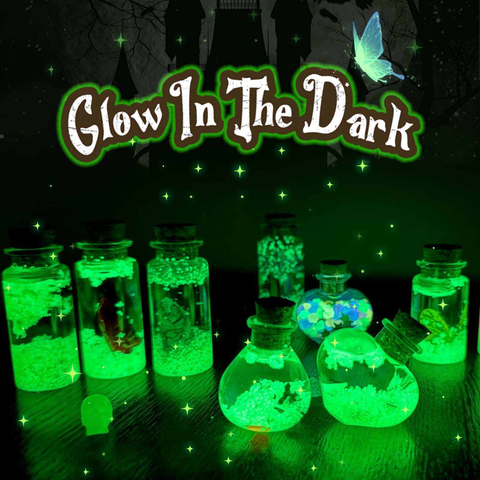 LDomet Magic Potions Kit for Kids - Mix 20 Fairy Dust Potion Bottles, Halloween Christmas Party Decorations, Creative Gift Craft Toy for Ages Boys Girls 6 7 8 9 10+