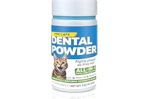 Cat Dental Powder - Plaque & Tartar Control, Fresh Breath, Oral Care for Teeth & Gums - Gentle, Tasty Formula – 80g