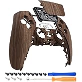 eXtremeRate Wood Grain Soft Touch Touchpad Front Top Shell Compatible with ps5 Controller BDM-010 020 030 040 050, DIY Replacement Shell Custom Touch Pad Cover Compatible with ps5 Controller