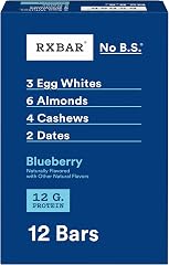 RXBAR Protein Bars, 12g Protein, Gluten Free Snacks, Blueberry, 22oz Box (12 Bars)
