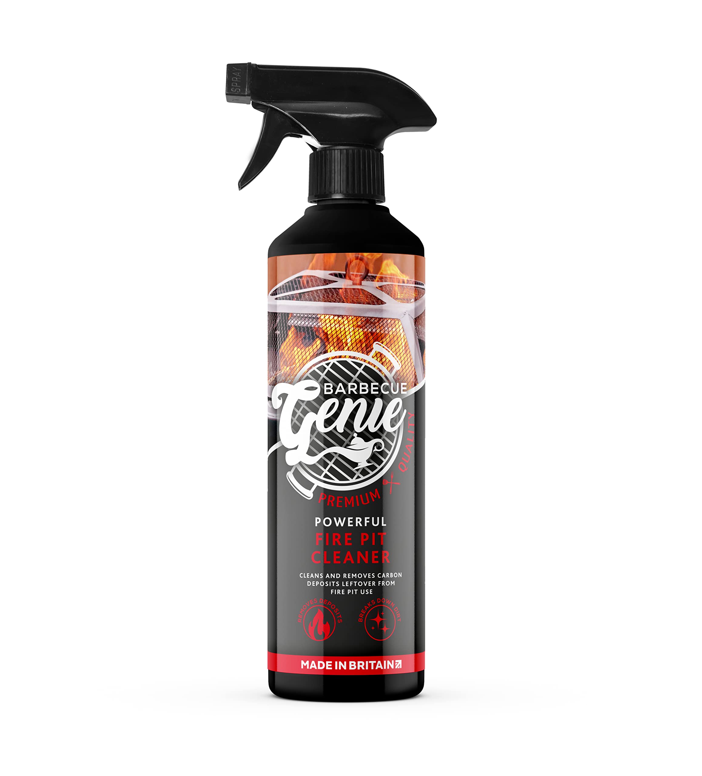 McKLords Ltd - BBQ Genie Fire Pit Cleaner | Removes Creosote, Tar, Soot and Carbon Deposits | Tackles Burnt On Residue | Suitable for Outdoor Heaters, Garden Patio Chimineas - 500ml