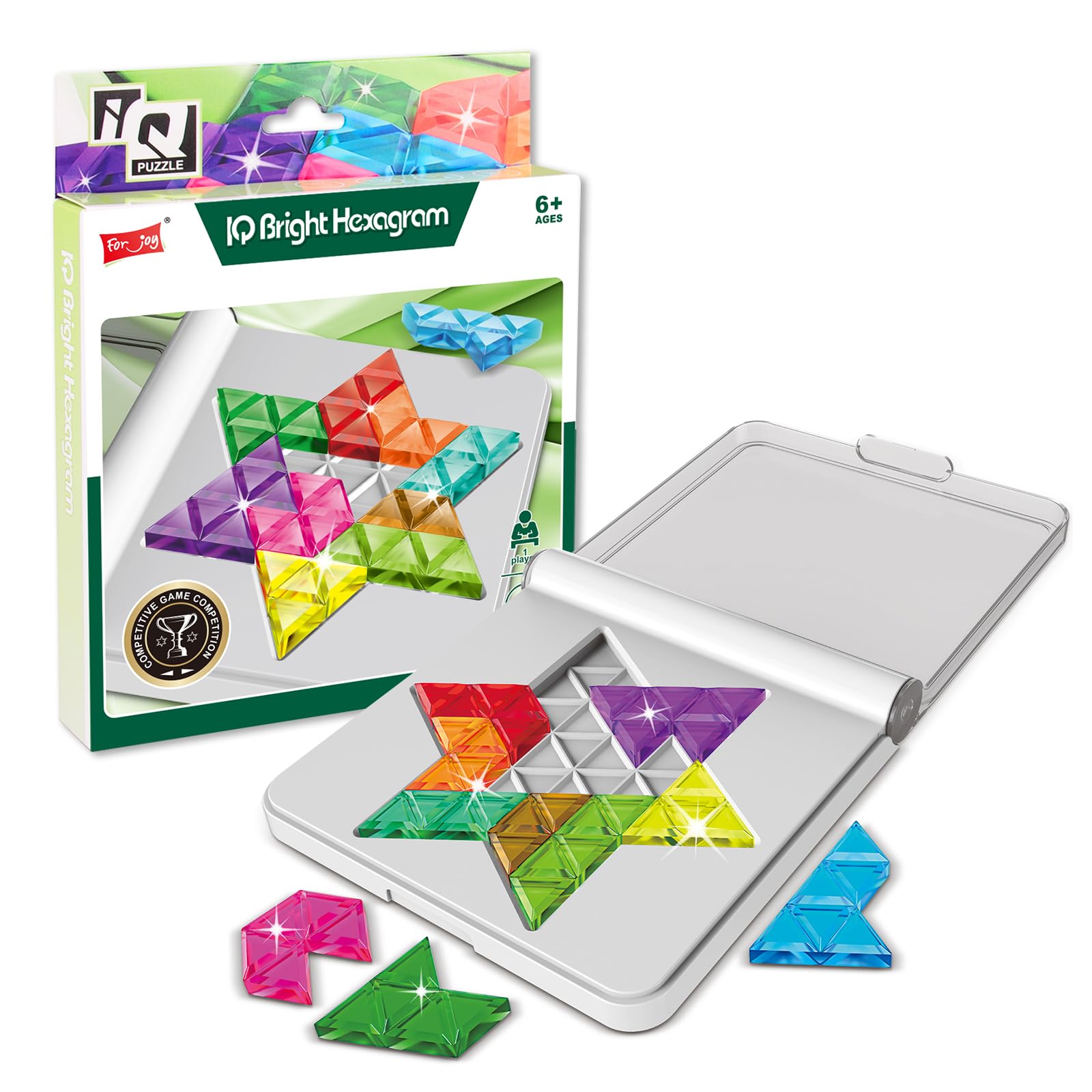 Puzzle - Tangram Puzzle Jigsaw Block Brain Shape Block Brain Teaser Toy Geometry Logic IQ, Montessori Educational Gift for Kids & Adults six pointed star puzzle toy