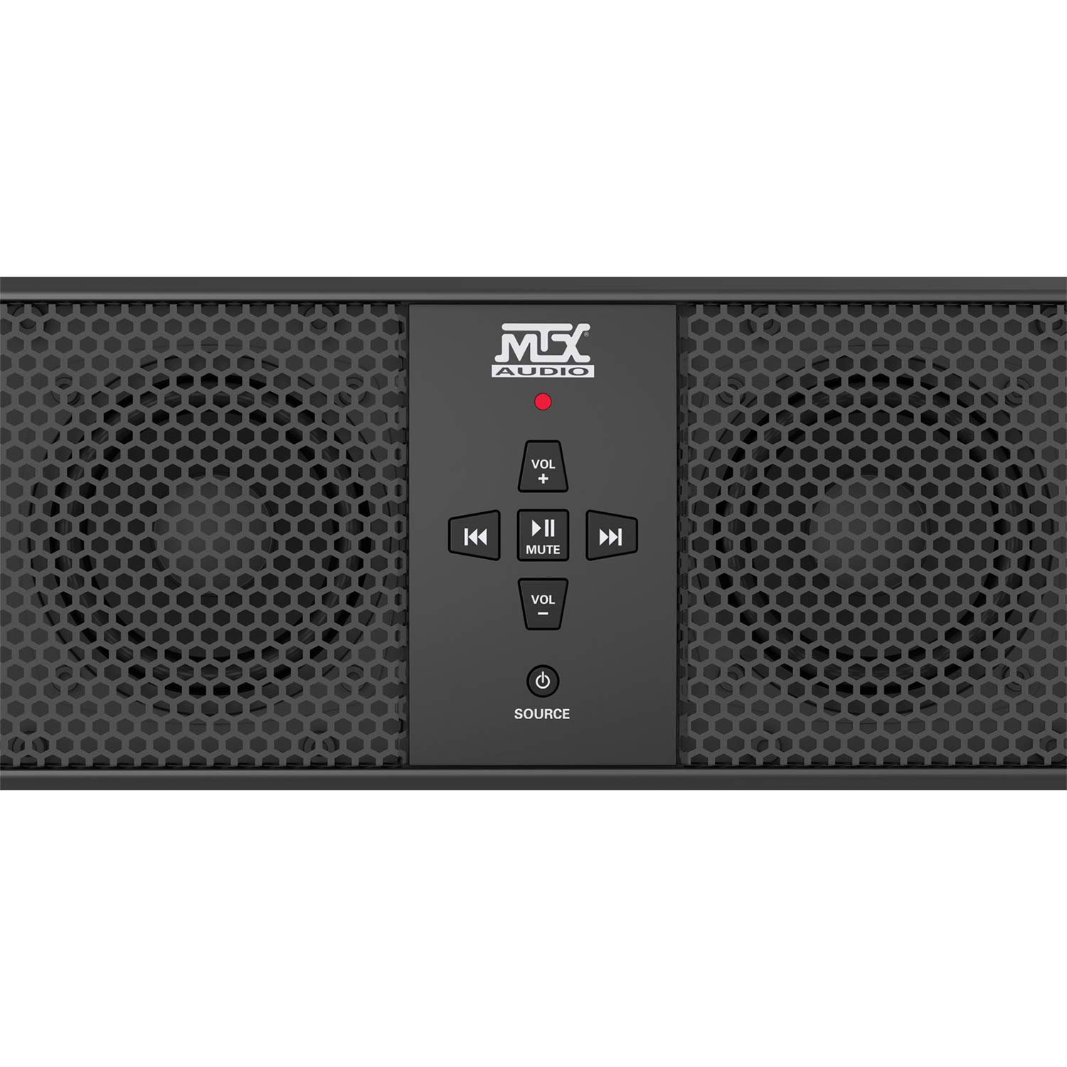 MTX MUD6SPBT Mud Series Universal Weatherproof 6 Speaker ATV UTV Motorcycle Boat Bluetooth Enabled Sound Bar with 3.5mm Aux Input and Output, and Mounting Clamps, Black