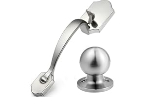 Voltstorm Lower Half Front Entry Handleset with Knob - Front Door Handle 304 Stainless Steel Silver Exterior Door Handle Lock Set