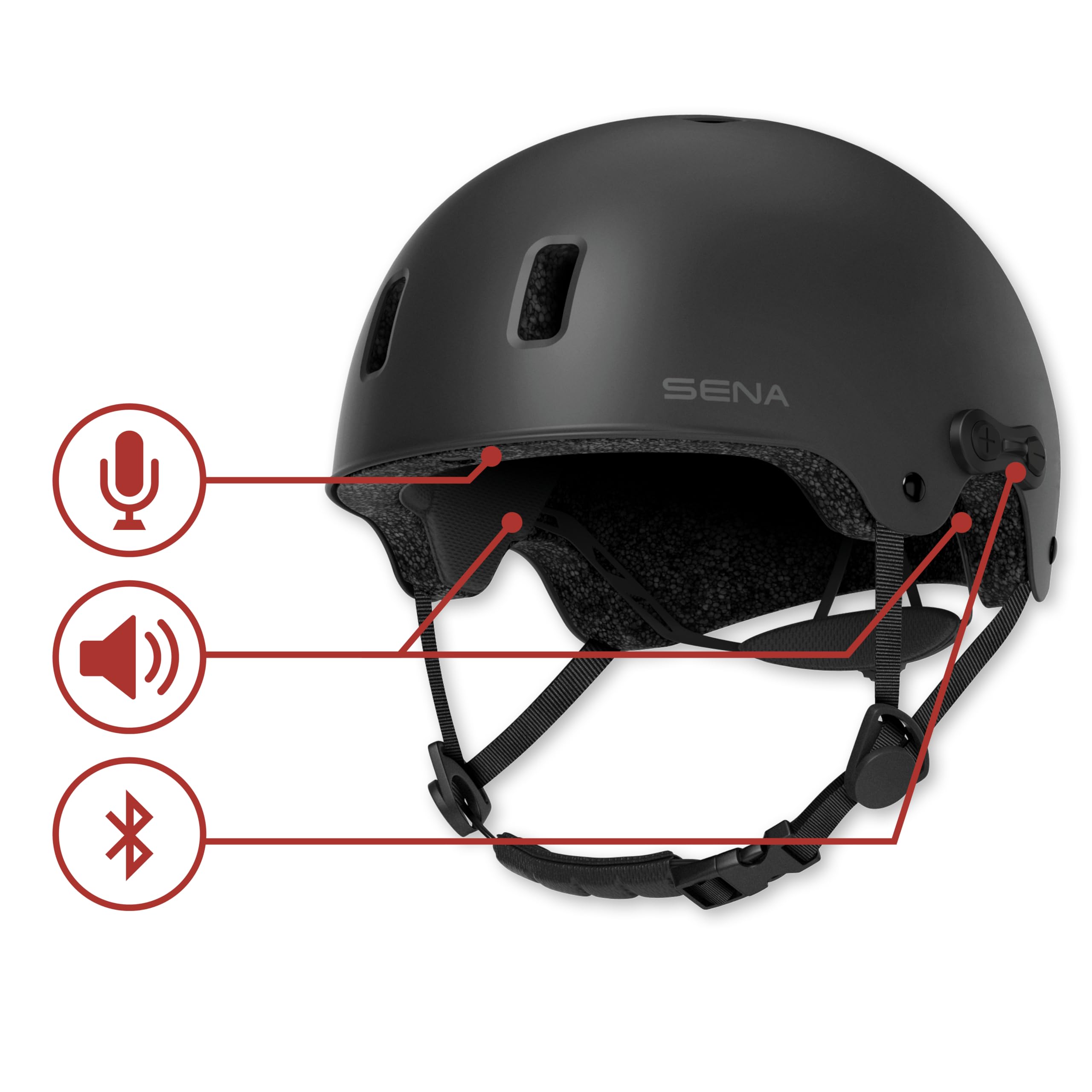 Sena Rumba Multi-Sport Bluetooth-Helm (Matte Black, L) 6