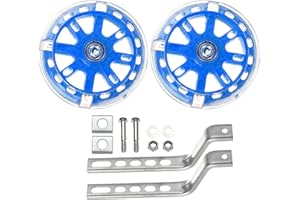 BWWNBY Bicycle Training Wheels for Kids Bike, Universal Bicycle Wheels, Children's Bicycles Adjustable Stabiliser Support Wheels for 12 14 16 18 20 inch Single Speed Bicycle (COLOR:Blue)