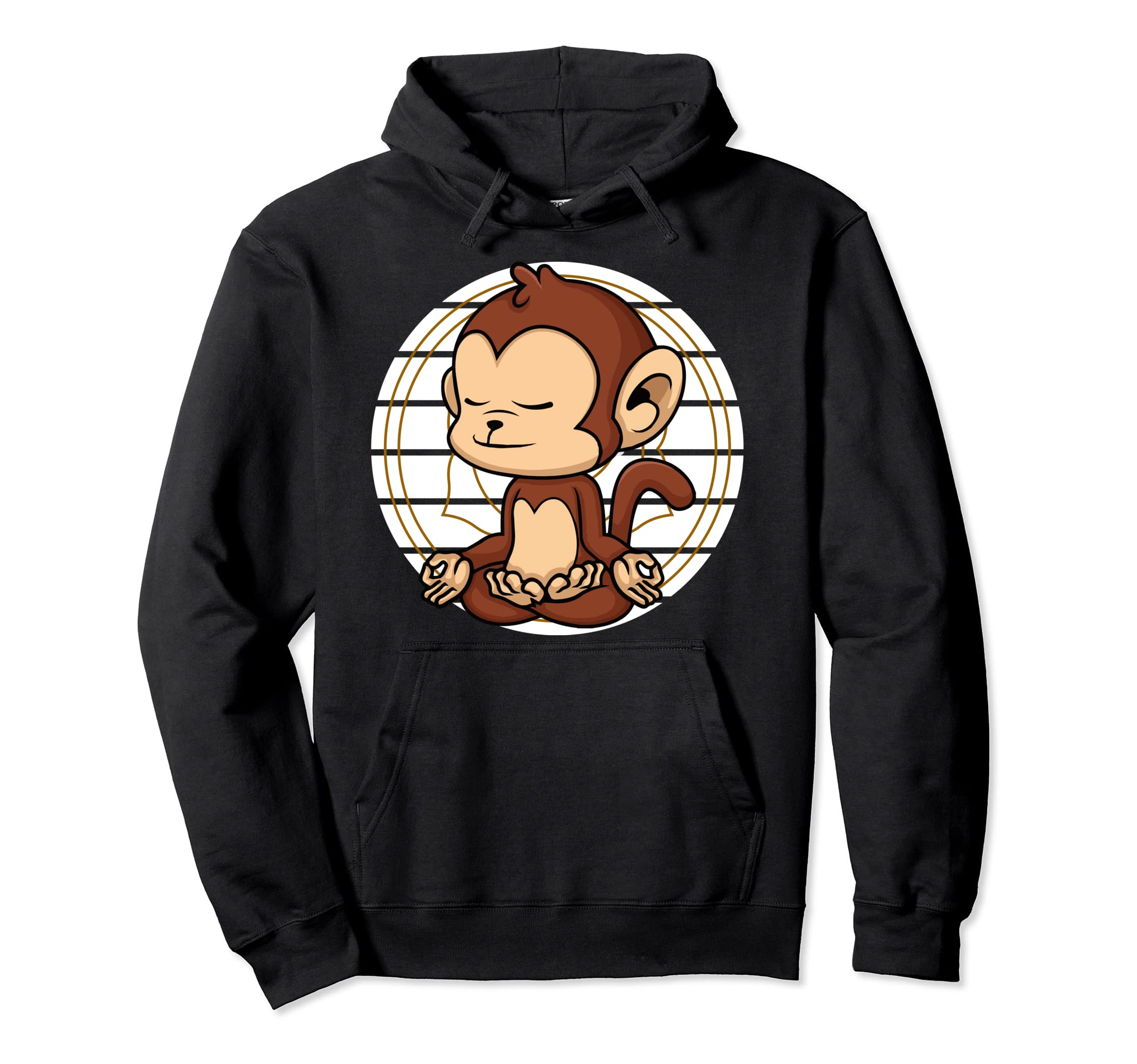Cute Monkey Meditating Chakra Yoga Meditation Namaste Pullover Hoodie
