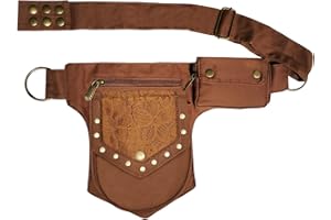 Vanlison Leg Bag Thigh Bag for Women Renaissance Bag Lace Waist Bag Festival Bag Hip Bag Renaissance Belt Bag Women, Brown, M