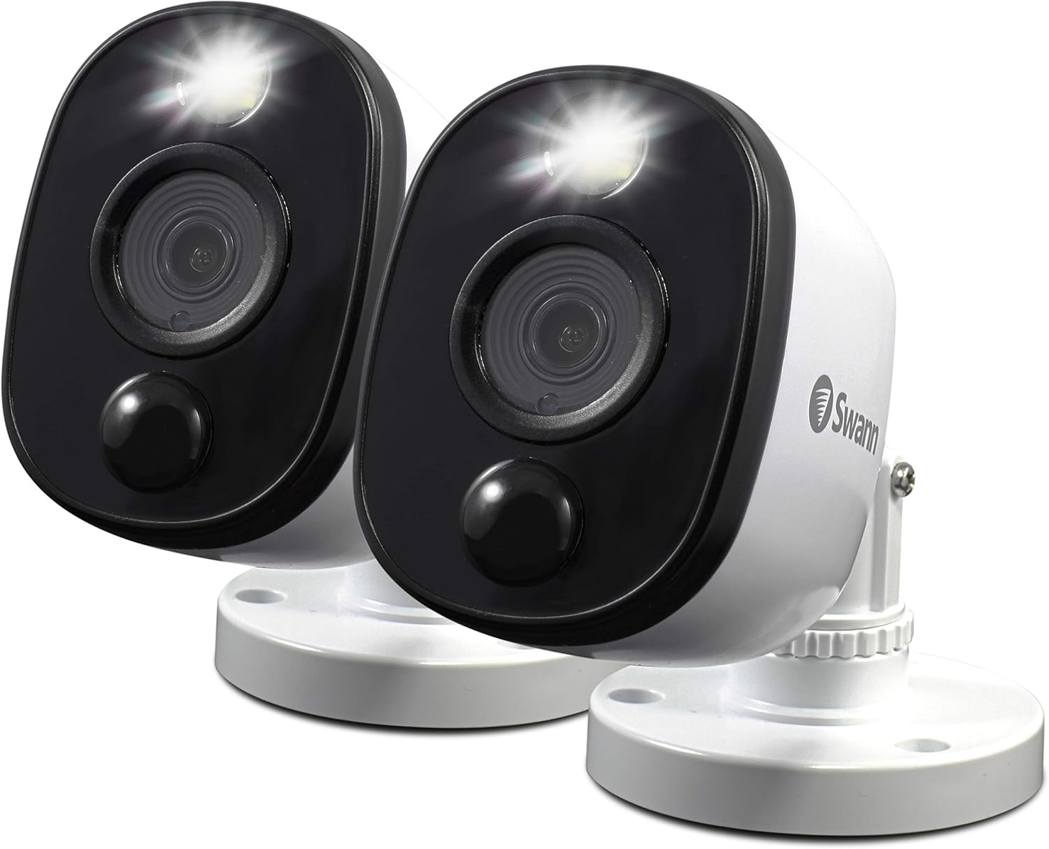 Swann Add-On DVR Bullet Security Cameras with Sensor Spotlights, 1080p Full HD Video, Indoor or Outdoor design