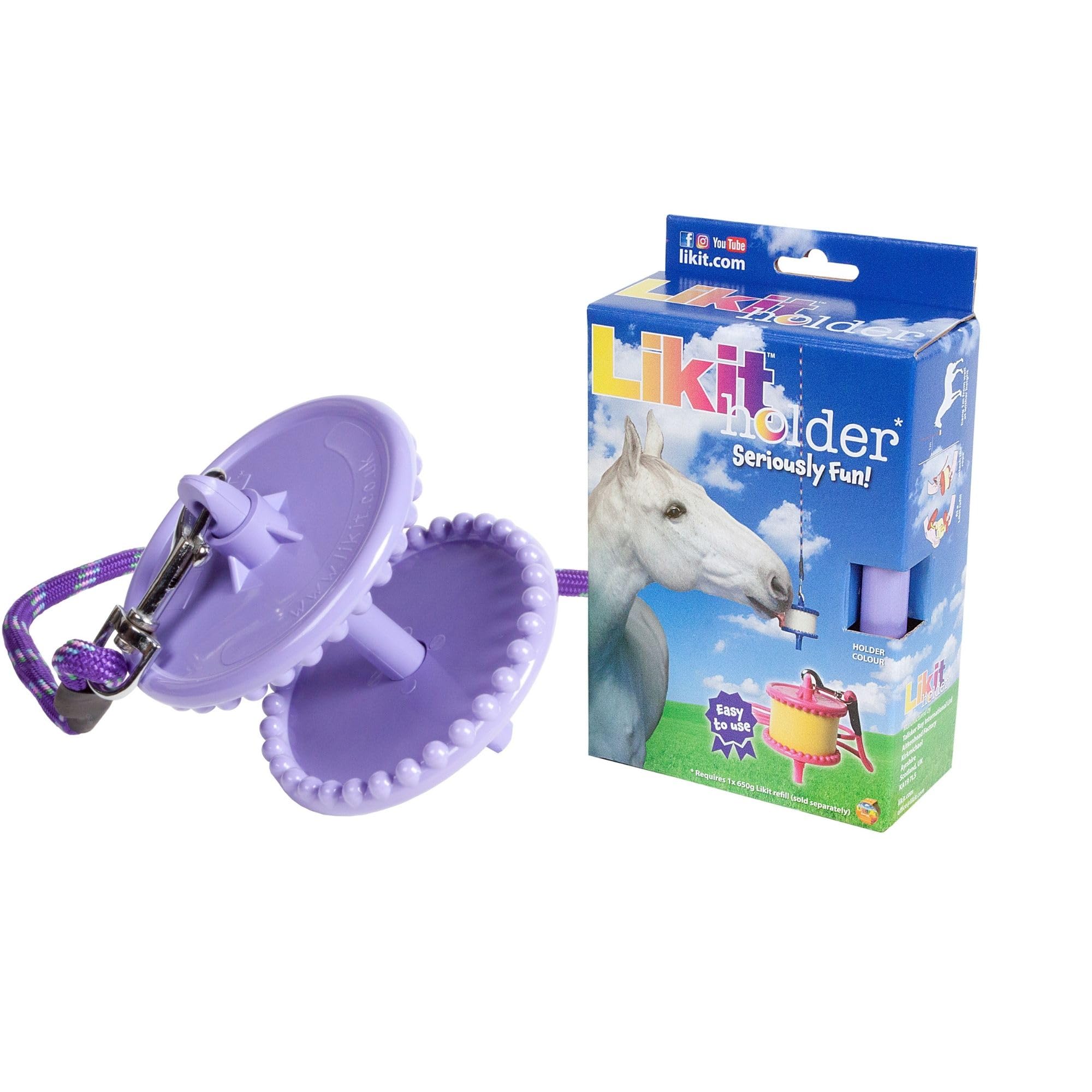 Likit Holder Purple | Stable Toy for Horses, use with Likit Horse Treats | Help Horse Boredom | Purple