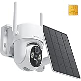 4G LTE Cellular Security Camera No Internet Needed, Solar No wifi Security Camera Outdoor Wireless With SIM Card Jobsite, 2K Color Night Version, 360 Live View, Motion Detection, 2-Way Audio