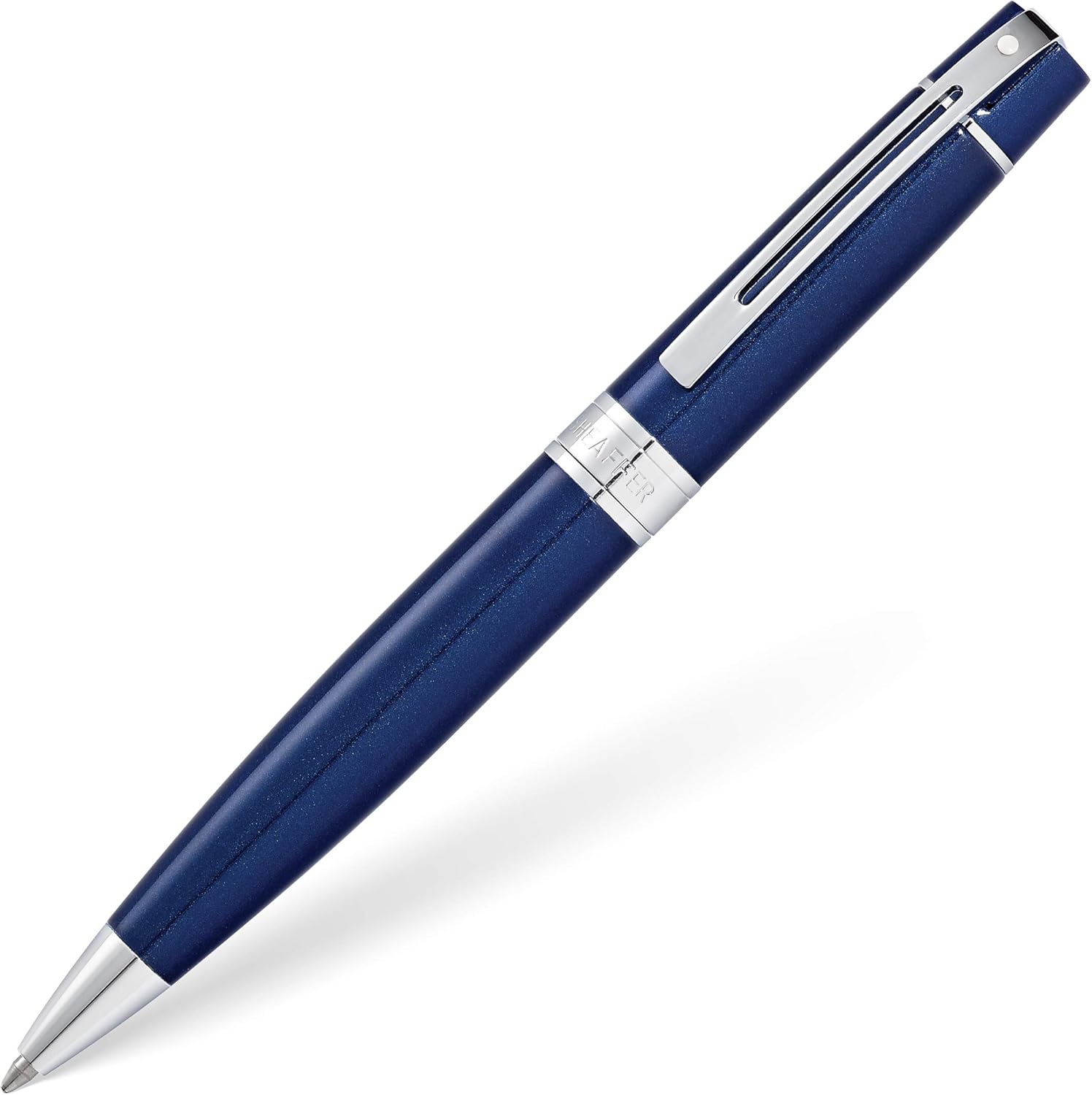 Sheaffer 300 Refillable Ballpoint Pen, Glossy Blue, Chrome Trim