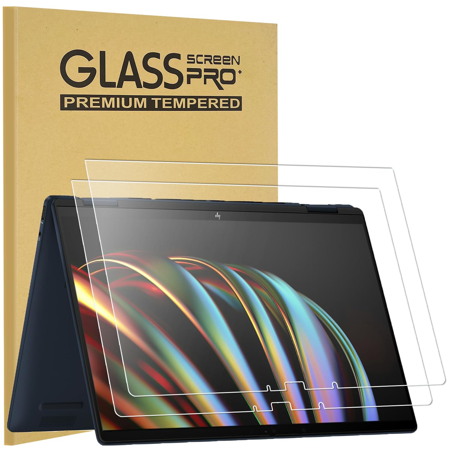 Photo 1 of 2-Pack Tempered Glass Screen Protector for 2025 New HP OmniBook 5 Flip 2-in-1 14" (fp-0000) & 2024 HP Envy x360 14" 2-in-1 (14-FA / 14-FC) Touchscreen Laptops, Ultra Clear, 9H Hardness, Anti Scratch