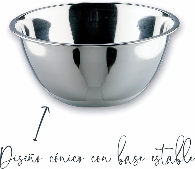 14019 - Bol Cónico Garinox - Acero Inox, 20 cm, Cuenco para Comida