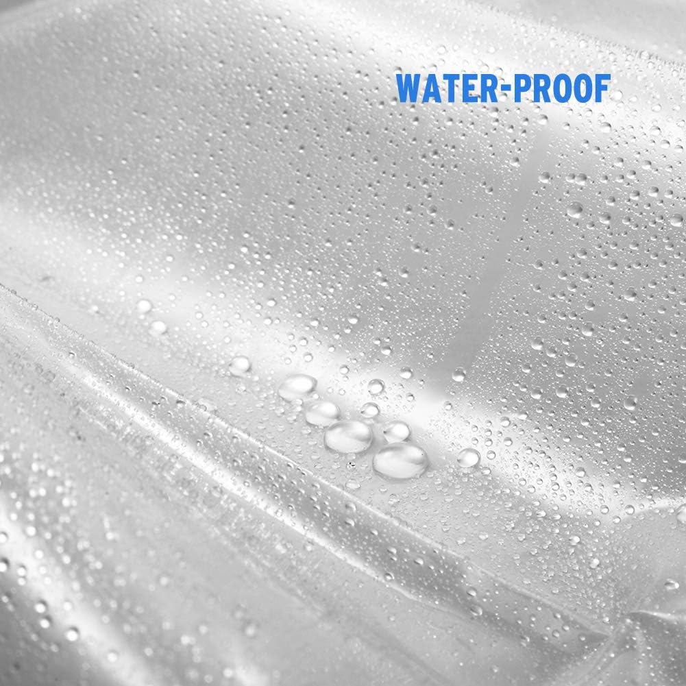 AmazerBath Plastic Shower Curtain, 72" W x 72" H EVA 8G Shower Curtain with Heavy Duty Clear Stones and 12 Grommet Holes Thick Bathroom Plastic Shower Curtains-Clear: Home & Kitchen