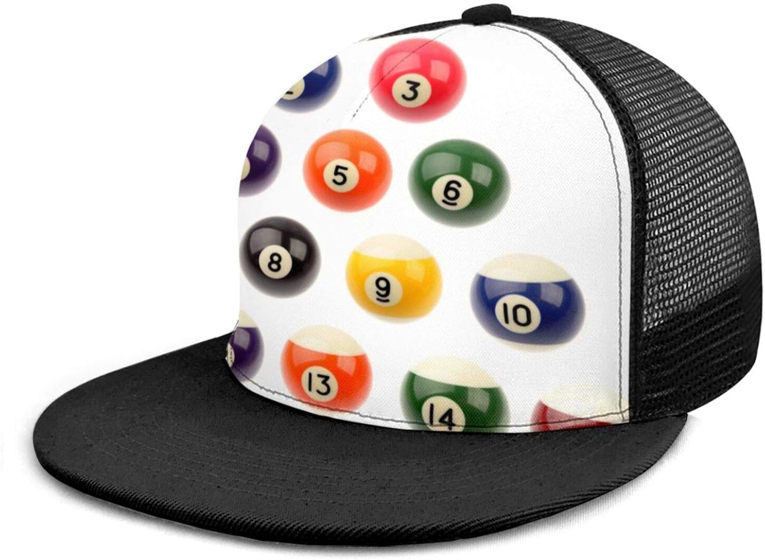 Background with Billiard Balls Hat Printed Baseball Cap Headgear Unisex