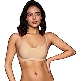 Scoop Neck Padded Bra – Comfortable Build-in Silicone Underwire Seamless Bra - Full Coverage Bra's with Hook & Eye Closure