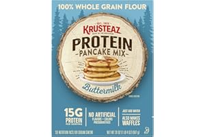 Krusteaz Protein Pancake Mix, Buttermilk Pancake Mix, 100% Whole Grain Flour & 15g of Protein Per Serving, Also Makes Waffles, Just Add Water (1.25 Pound (Pack of 2))
