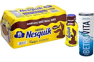 BETRULIGHT - READY-TO-DRINK Delicious Goodness Of Nestle Nesquik Chocolate Lowfat Milk 8 fl. oz. Bottle + Betrulight Fridge Magnet (Chocolate, Pack of 15)