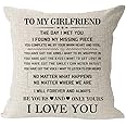 Blessing to My Wife Be Yours and Only Yours I Love You Valentine's Day Birthday Gift Cotton Linen Square Throw Waist Pillow Case Decorative Cushion Cover Pillowcase Sofa 18"x 18"