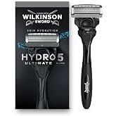 Wilkinson Sword Hydro 5 Ultimate Men's Razor, Hyaluronic Acid, Carbon Coated Blades, Razor Handle Plus 1 Replacement Blade