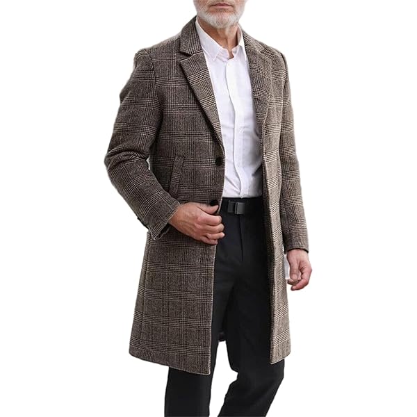 Mens Lightweight Geke Gray Coat Midi Length Coat Jacket with