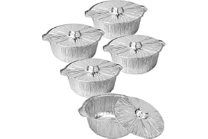 PKEAFC 72 Oz Disposable Aluminum Pot, Disposable Pots With Lids Oven-Ready, Aluminum Pots Stove Compatible Baking Foil Pan Ti