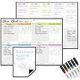 JJPRO Magnetic Dry Erase Chore Chart and Weekly Calendar Set for Fridge-Chore Chart for Multiple Kids,Weekly Planner Board,Family Chore Chart for Multiple Kids&Adults,Bonus to-do Whiteboard