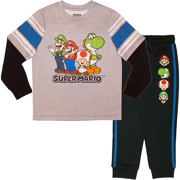 Amazon.com: Super Mario Boys' Long Sleeve Top Grey Size 4