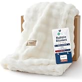 Bedsure Cloud Bubble King Throw Blanket for Bed, Off White, 108"Ã90" | Lightweight Decorative, Fleece, Couch/Sofa/Bed, Soft,