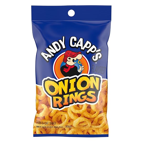 ANDY CAPP’S BEER BATTERED ONION RINGS BAKED OAT AND CORN SNACKS, 2 OZ