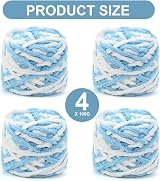 TSLBW Knitting Wool Yarn 4 x 100g Multi Colored Soft Chunky Yarn view 2