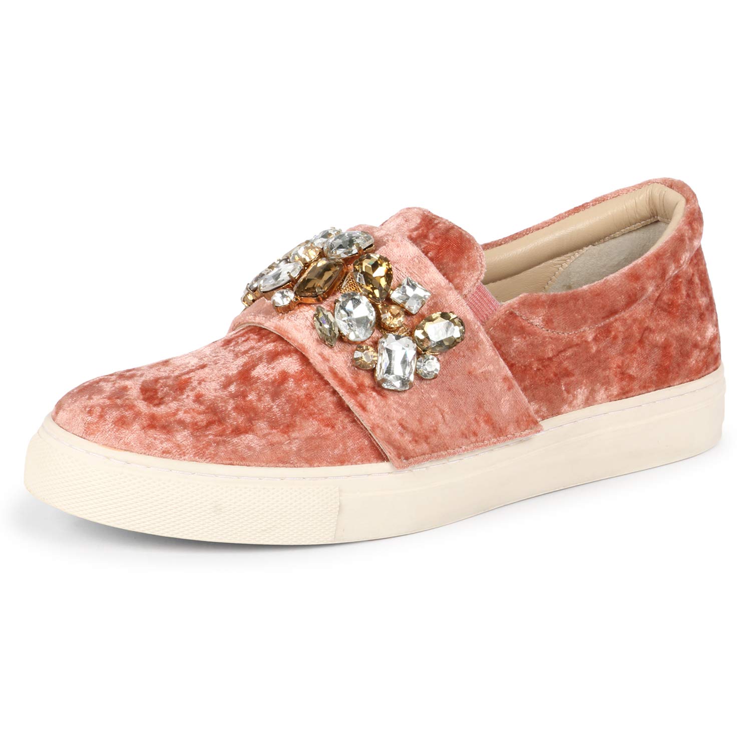 pink velvet sneakers