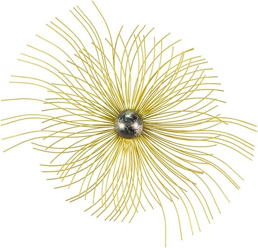 Kunstloft Extravagante Metall Wandskulptur Schwerelos 65x80x11cm Design Wanddeko Xxl Handgefertigt Metallbild Wandrelief Blume Blute Abstrakt Kreis Sonne Gold Linien Wandbild Modern Amazon De Kuche Haushalt