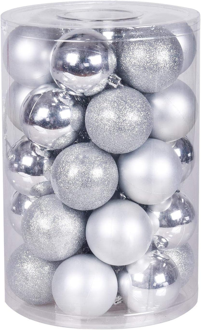 Photo 1 of 30ct Christmas Ball Ornaments, 2.36" Shatterproof Christmas Tree Decorations, Perfect Hanging Ball for Indoor/Outdoor Holiday Party Decor