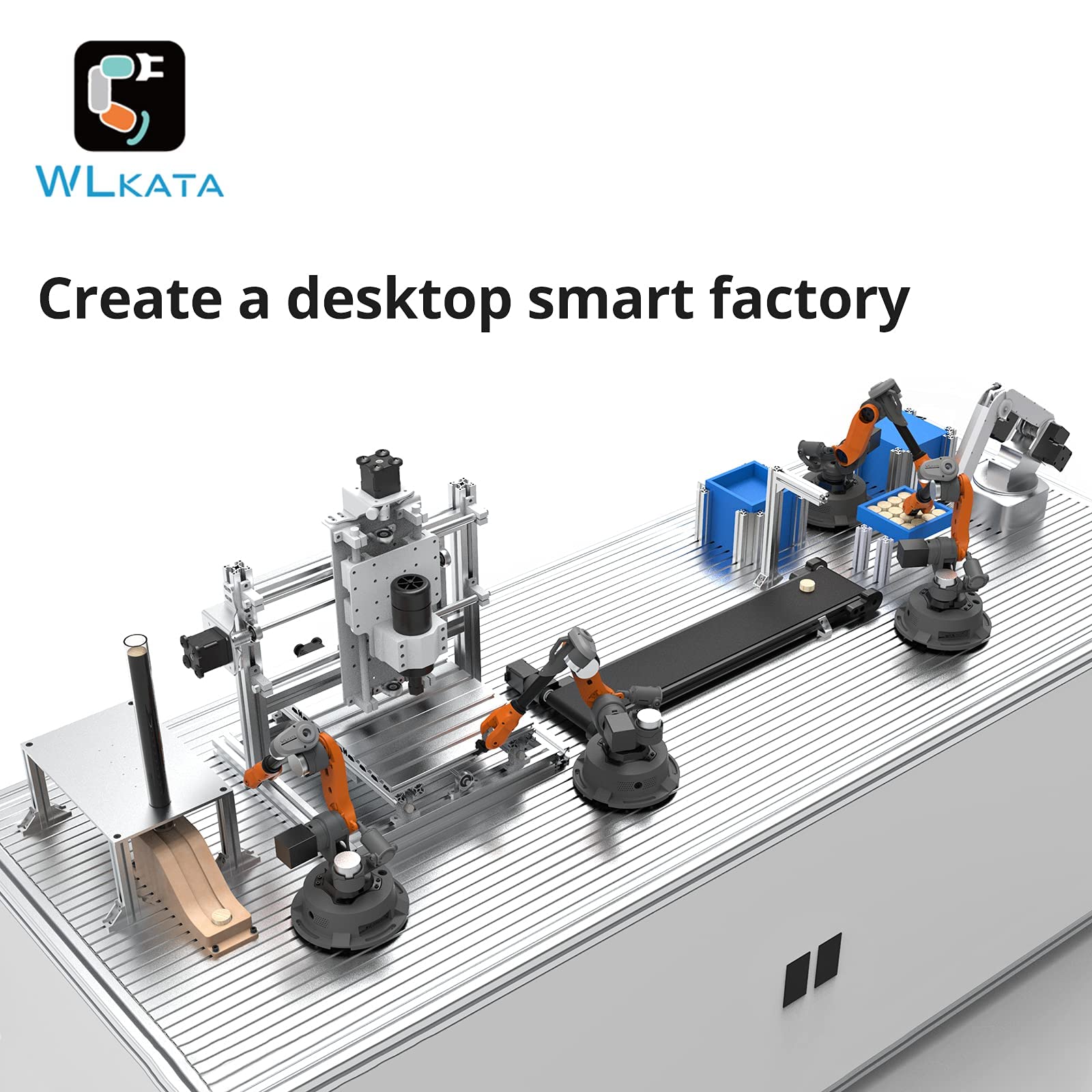 wlkata Mirobot Educational Kit 6 Axis Robot Mini Programmable Gripper arm Lightweight Educational Desktop Robotic arm 6DoF Lightweight Desktop Robotic Arm for K12 or 3D Printer