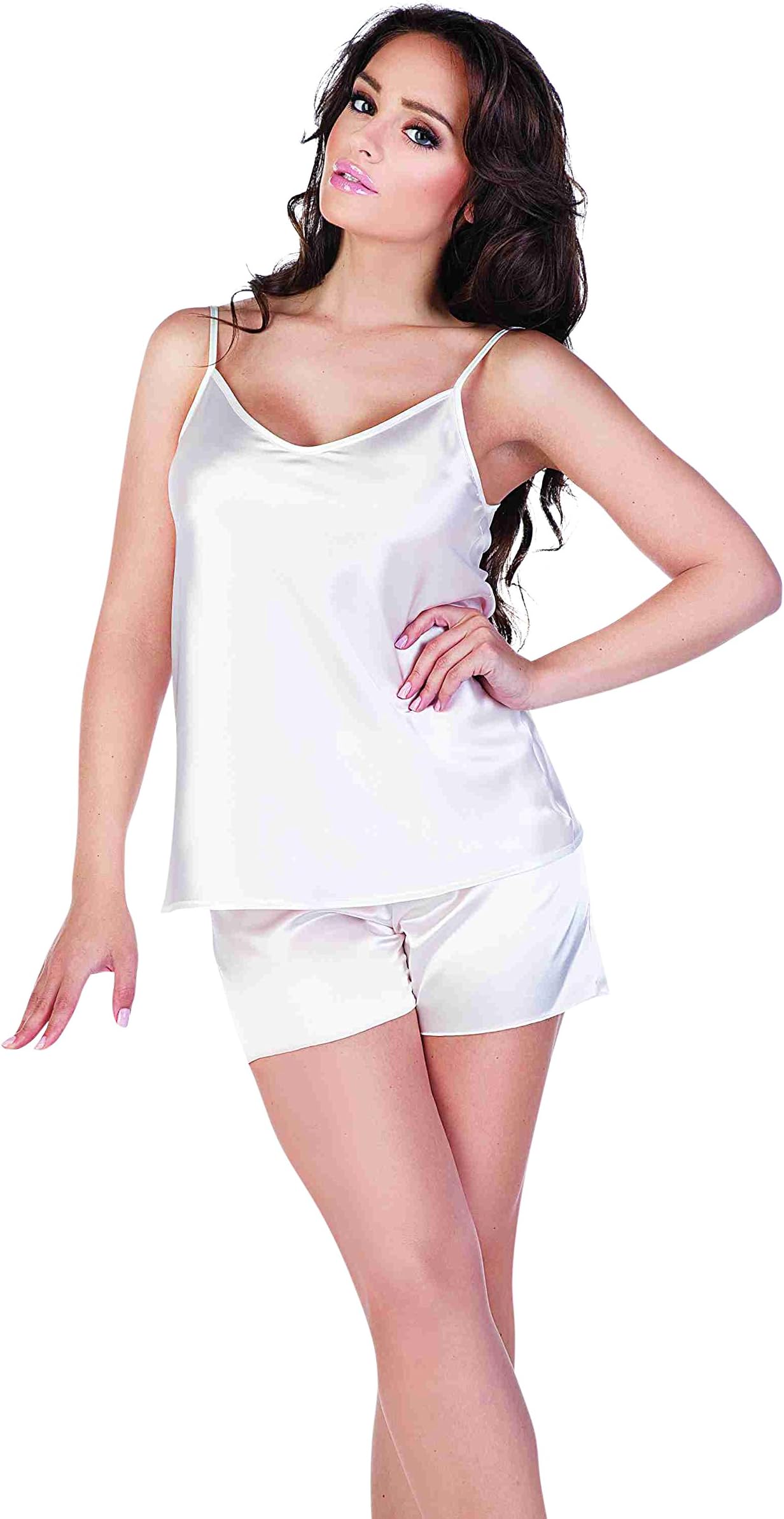Forex Womens Nighty Gown Chemise Shorts and Vest Satin Pyjama Set Sleepwear Nightdress