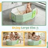 Orzbow Foldable Baby Bath Tub Green Easy Clean Safe Durable view 3