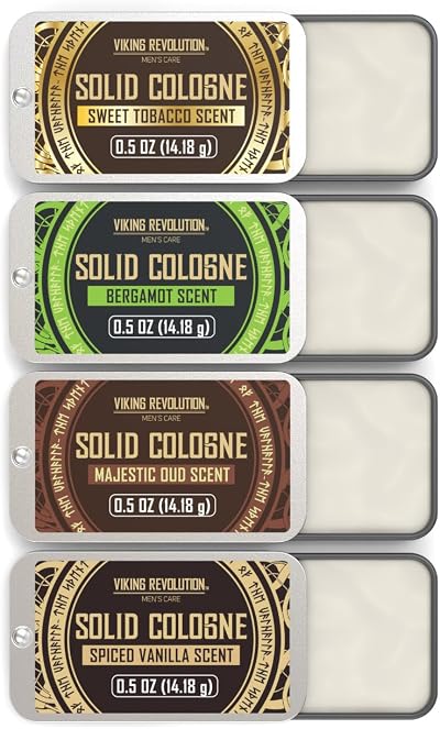 Viking Revolution 4 Pack Solid Cologne 0.5 oz Travel Bar Men Mix