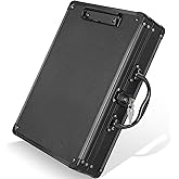 Sooez Key Lock Clipboard Storage Box, Heavy Duty Clipboard with Storage | Metal Locking Box with Handle, Lock Box Maximum Security - Holds Letter Size Paper, 12.5 x 9.5 inch, Black