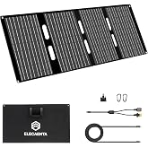 ELECAENTA 60W Solar Panel, USB C &amp; USB A &amp; DC 18V, IP68, Ultra Light 3.5lbs | Portable &amp; Foldable ETFE Solar Charger for Power Station iPhone Samsung Camping Hiking Outdoor