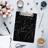 Hnogri A4 Clipboard Plastic Clipboards & Forms Holder Black Marble view 4